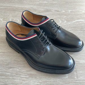 Gucci Black Classic Web Lace Up Shiny Leather 472749 Size 5